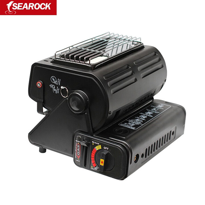 SEAROCK 海岩户外露便携式取暖器车载取暖火炉室内液化气煤气冰钓取暖炉 升级黑色单气（可放平使用）
