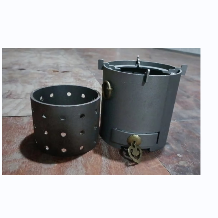 玮贤围炉煮茶户外铸铁煮茶炉碳钢烧碳酒精家用木炭碳炉烧水钢炭取暖 140*140*3mm单炉加内胆送酒精杯