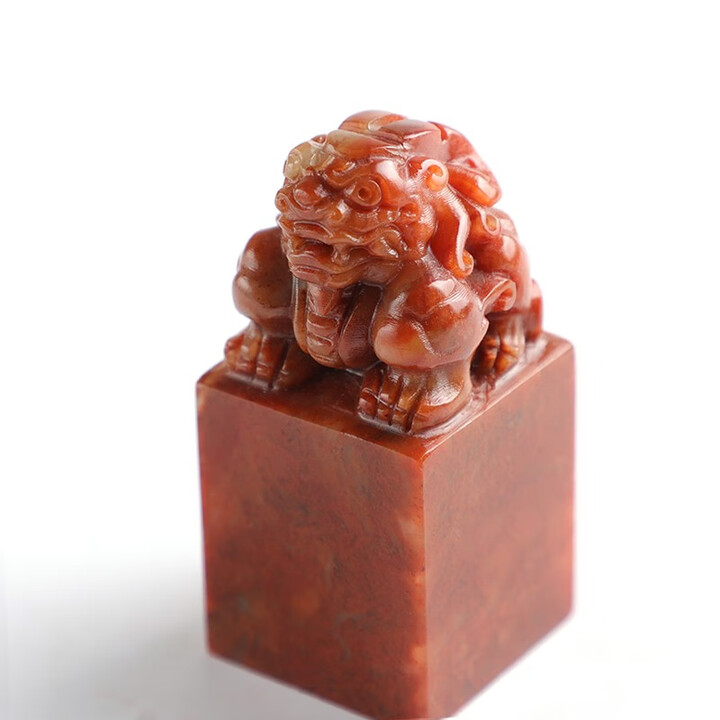 浙江红石章料寿山石印章料古兽貔貅篆刻方章石料姓名练习章闲章料