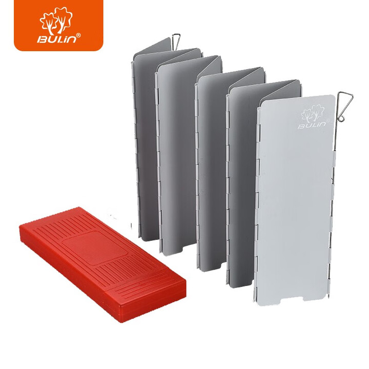 步林（BULin）户外炉具挡风板 铝合金屏风式可折叠炉具防风遮风板 10片银白色挡风板（大号）