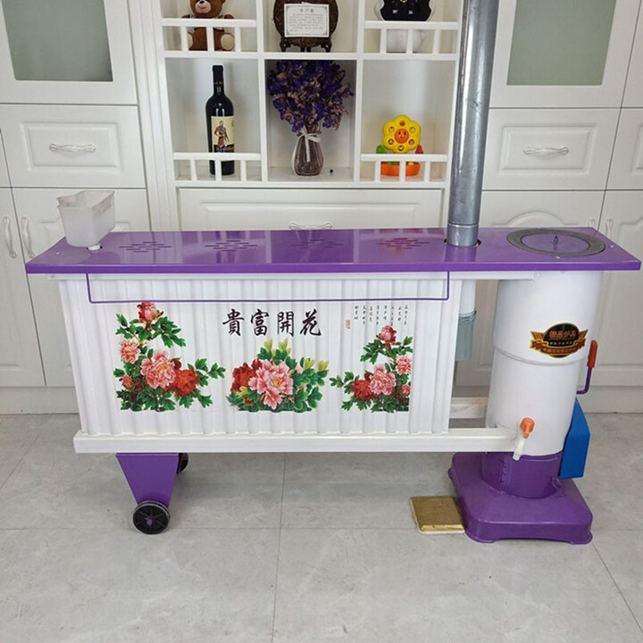 蜂窝炉 冬季节能家用采暖炉煤球煤炭升温加热室内无烟蜂窝煤暖气片取暖炉 紫色子母心