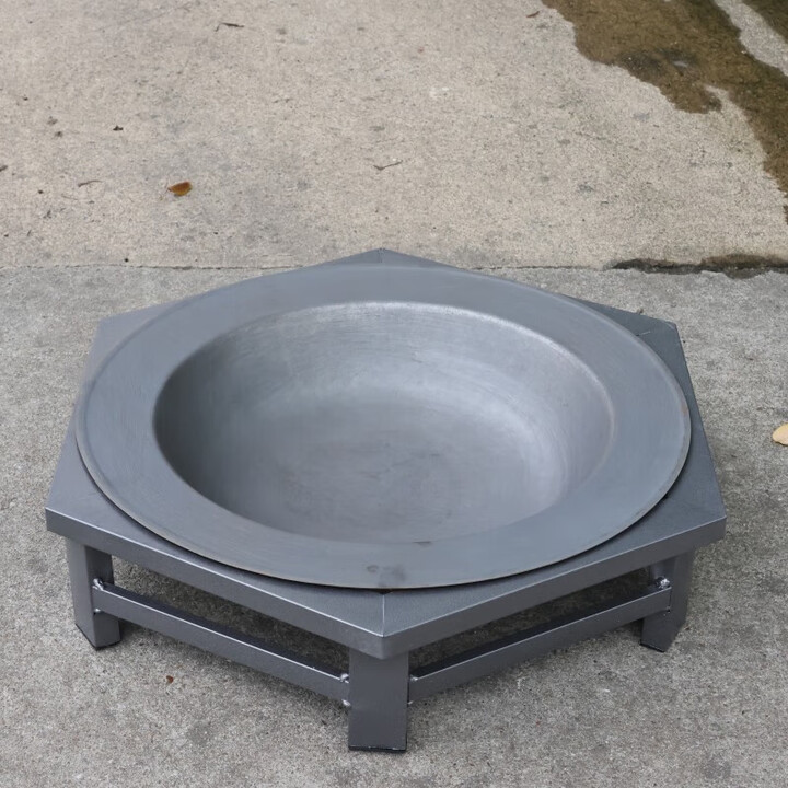 山力士木炭取暖炉户外农村老式铁盆桌碳火盆取暖烤火盆户外围炉煮茶 六边烤火盆【铸铁盆】