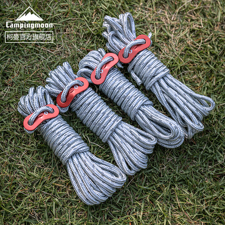 CAMPINGMOON柯曼帐篷防风绳天幕地钉风绳露营帐篷撑杆固定拉绳调节扣反光绳 【FS-4500】辅助风绳4.5米*4根