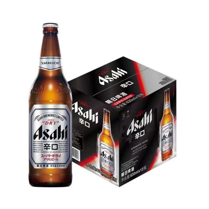 Asahi生啤辛口爽啤酒 朝日啤酒听装玻璃瓶装黄啤酒 朝日啤酒 630mL 12瓶 国产【图片 价格 品牌 报价】-京东
