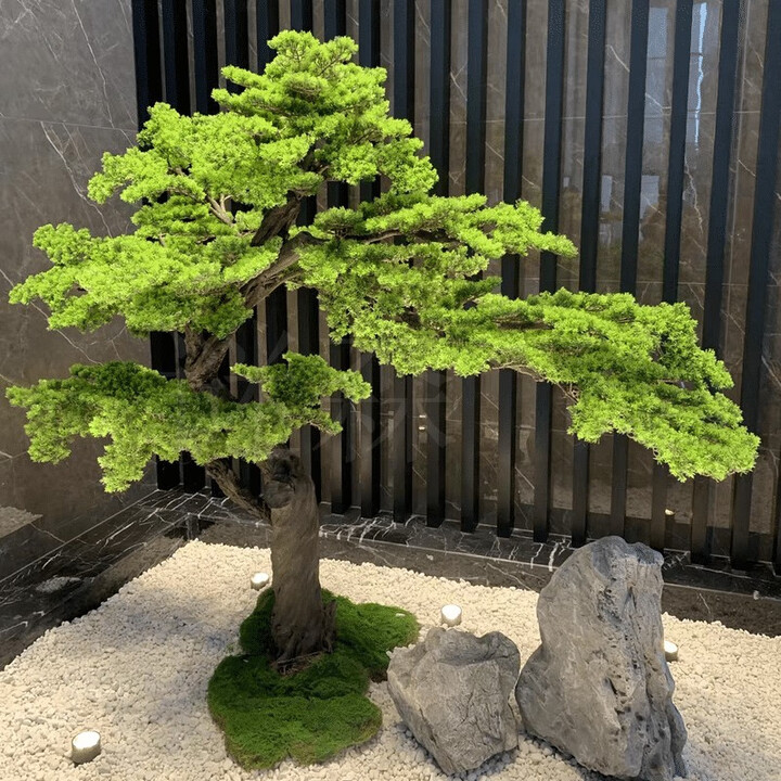 谜家仿真树松树迎客松新中式装饰软装摆件室内大型景观假树绿植造景