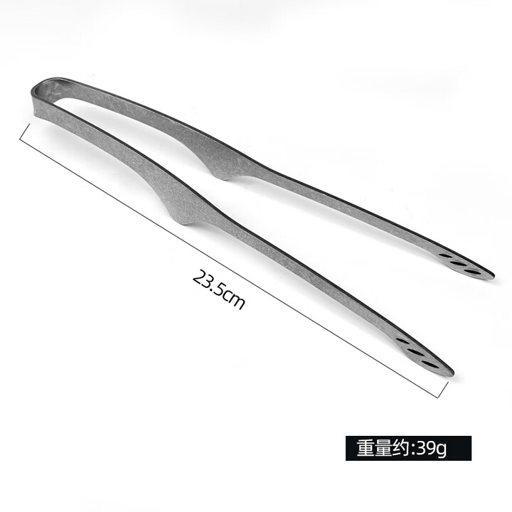 CIEUIS纯钛烤肉夹户外露营烧烤夹子多功能便携式钛合金食物夹野餐野营 纯钛石洗烤肉夹