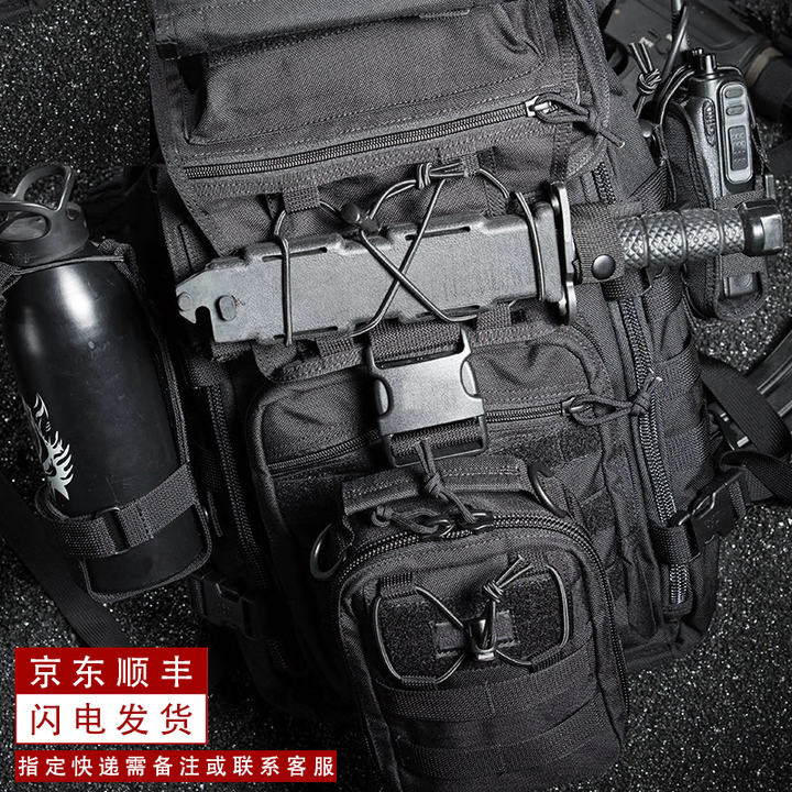 西森狼X7箭鱼双肩包男军迷户外运动野营登山骑行休闲日多功能战术双肩包 黑色（40升）