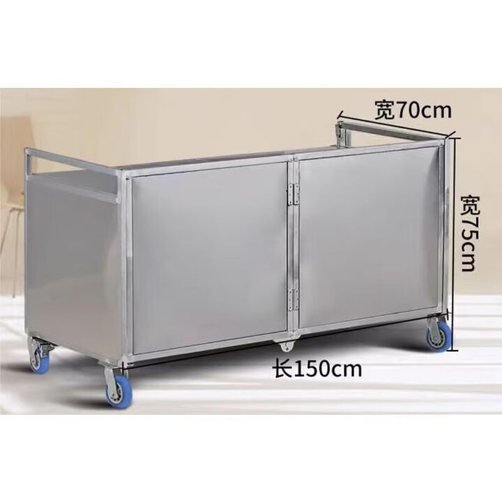 糜鸿（MIEHONE）摆摊小推车可折叠夜市地摊移动烤面筋串串冰粉不锈钢手推小吃车 【镀锌钢】基础款长1.5米