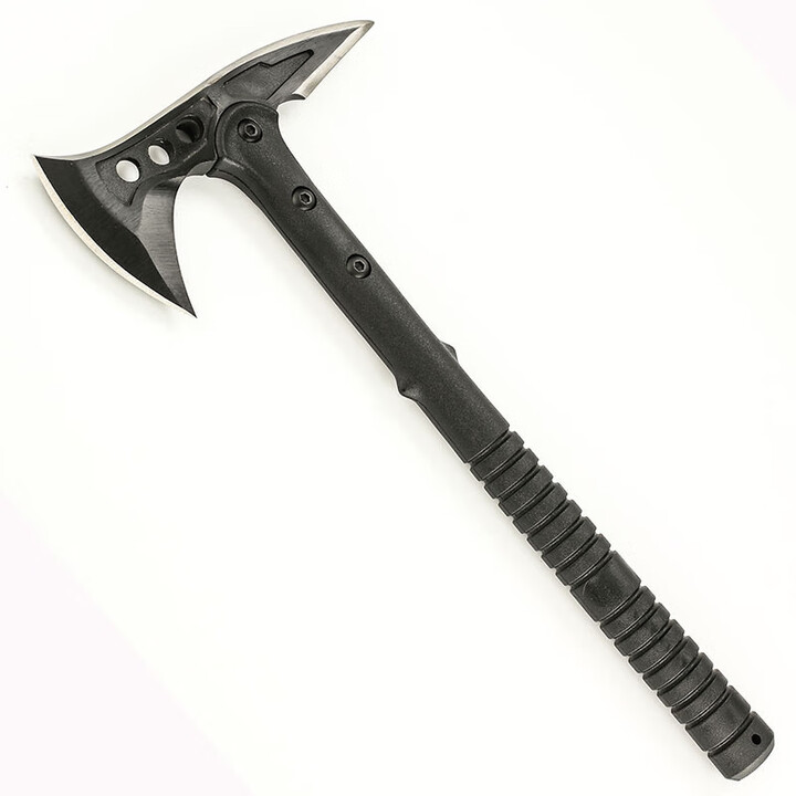 京牧辰户外防身生存武器特种劈柴大工兵斧多功能战术斧开山刃手斧头刀 纯黑尖尾斧(挂腰斧头套)