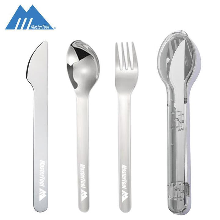 馬仕途304食品级不锈钢便携餐具套装(包括刀+叉+羹+灰色收纳盒)