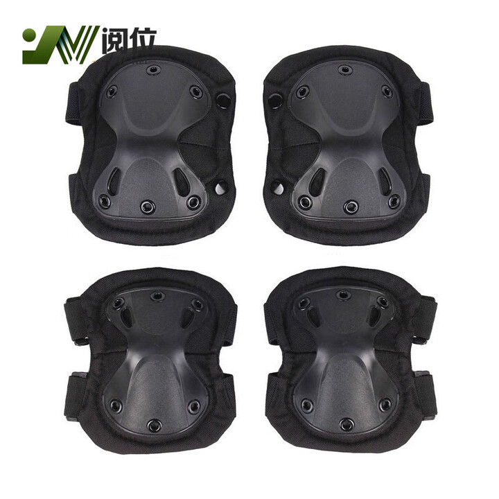 阅位 护具战术护膝护肘四件套户外登山骑行运动装备 黑色