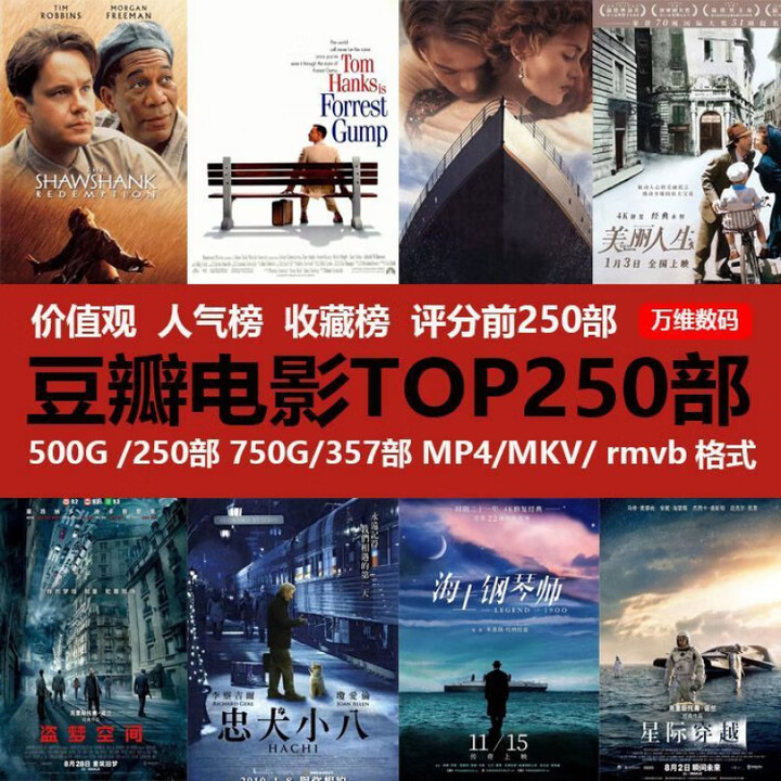 豆瓣TOP250电影移动硬盘蓝光全集1080P高清高分原声配音中文字幕 750G装豆瓣250部+下榜片46部【图片 价格 品牌 报价】-京东