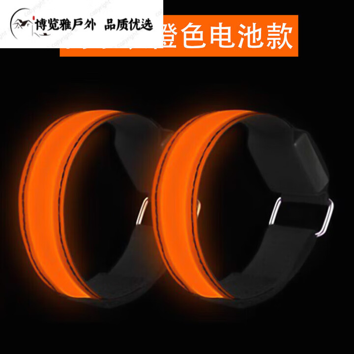 许棋杏夜跑安全灯示灯发光跑步手臂带led运动手环夜跑骑行安全信 蓝色一条装充电款