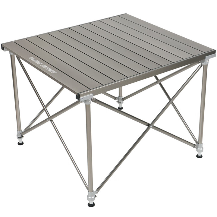 Guide Series户外露营桌金属拉丝铝合金升降折叠桌蛋卷桌 BL-022款折叠桌-钛灰色（加厚手提袋）