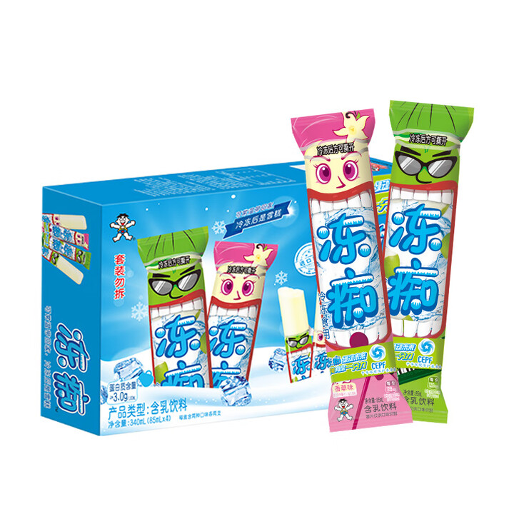 【旺旺旺旺 冻痴 香草+椰奶 85ml*4】旺旺冻痴 香草味85ml*2+椰奶味85ml*2 夏季休闲零食【行情 报价 价格 评测】-京东