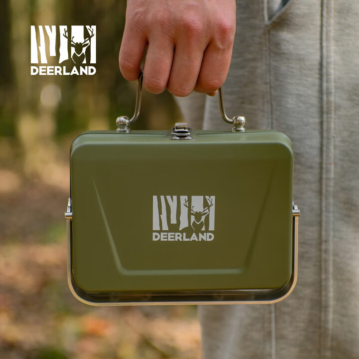 DEER LAND户外便携折叠烧烤炉家用迷你烧烤架小型 绿色小号烤炉