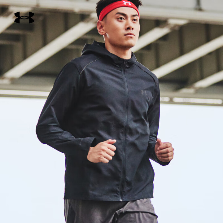 【安德玛1376795】安德玛（Under Armour）秋冬Storm男子连帽跑步运动夹克1376795 黑色001 L【行情 报价 价格 ...