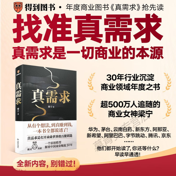《真需求梁宁 从有个想法 到真赚到钱 一本书说透商业的底层逻辑 解密中国商业崛起30年 商业企业经营管理类书 默认规格》【摘要 书评 试读 ...