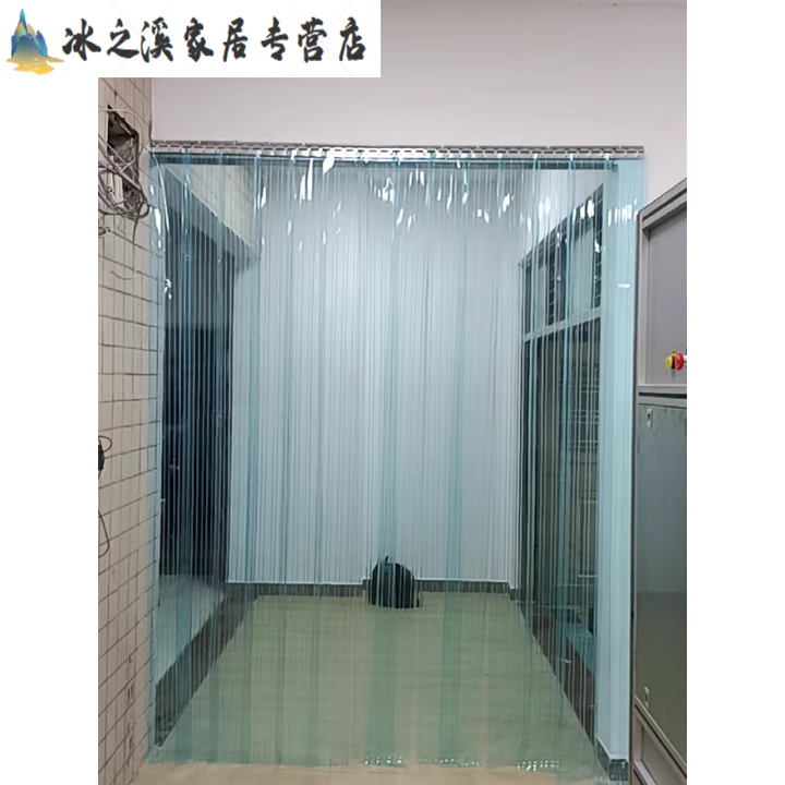 无尘室净化车间pvc塑料软胶门帘抗静电隔间透明pvc垂帘胶帘 蓝色条纹防粘款无异味+2mm厚度 门宽1.05米*2.3米高_全套【图片 价格 ...
