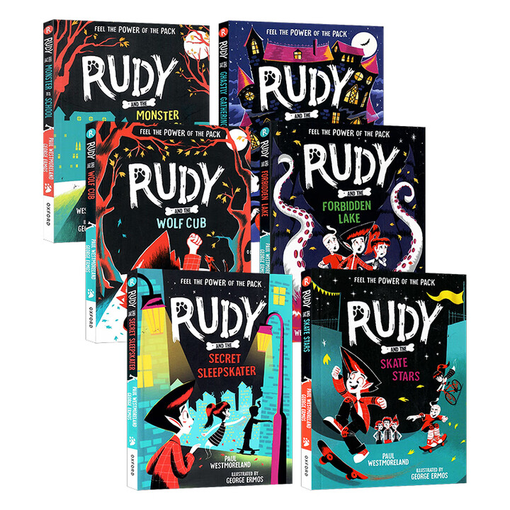 Book Rooster Rudy 《鲁迪系列6册英文原版小说 RUDY AND THE WOLF CUB/MONSTER AT SCHOOL/SECRET ...