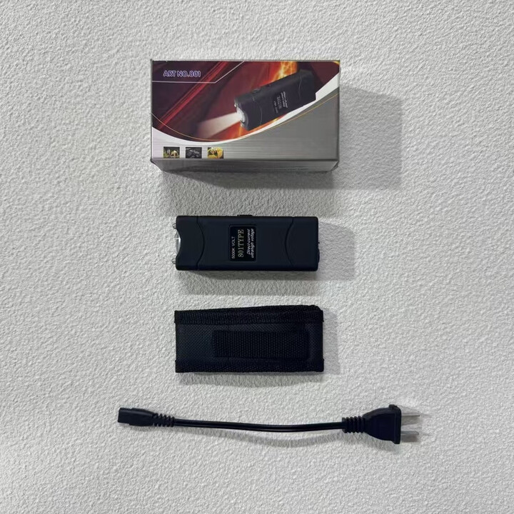 801防身手电防尘布套双控线充充电线豪华磨砂手感身长10厘米 黑色801