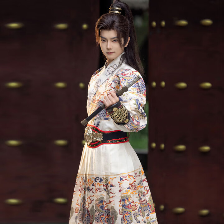 飞鱼服锦衣卫千户明制汉服飞鱼服锦衣卫重工织金妆花男女同款 乳白色单飞鱼服 XL 130至205 均码【图片 价格 品牌 报价】-京东