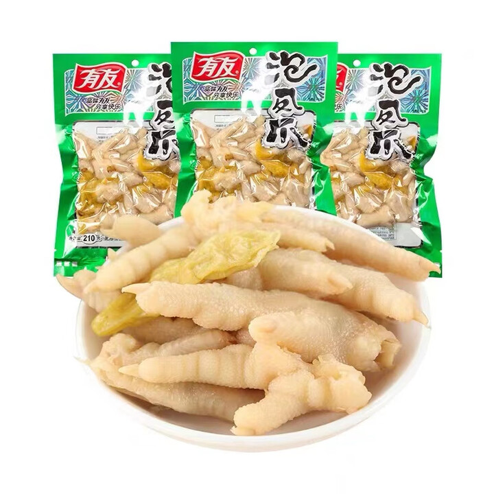 有友210g山椒泡凤爪袋装大份量重庆特产泡椒鸡爪休闲解馋零食 泡椒凤爪172g*2袋【图片 价格 品牌 报价】-京东