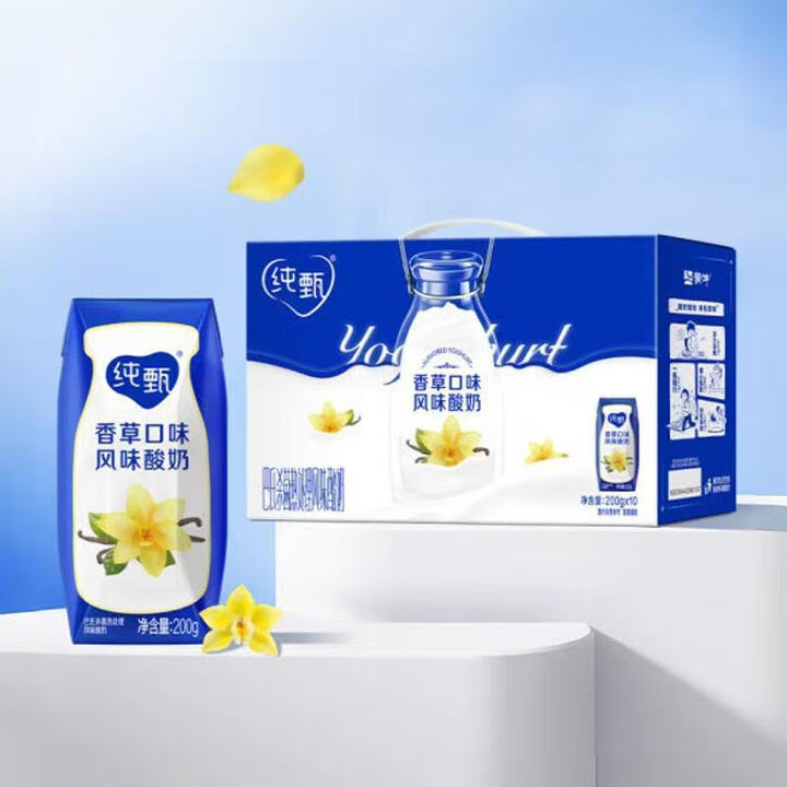 纯甄7月新日期】蒙牛纯甄草莓风味酸奶200ml*10盒整箱利乐钻常温酸奶 蒙牛纯甄【香草味】200ml*10盒【图片 价格 品牌 报价】-京东