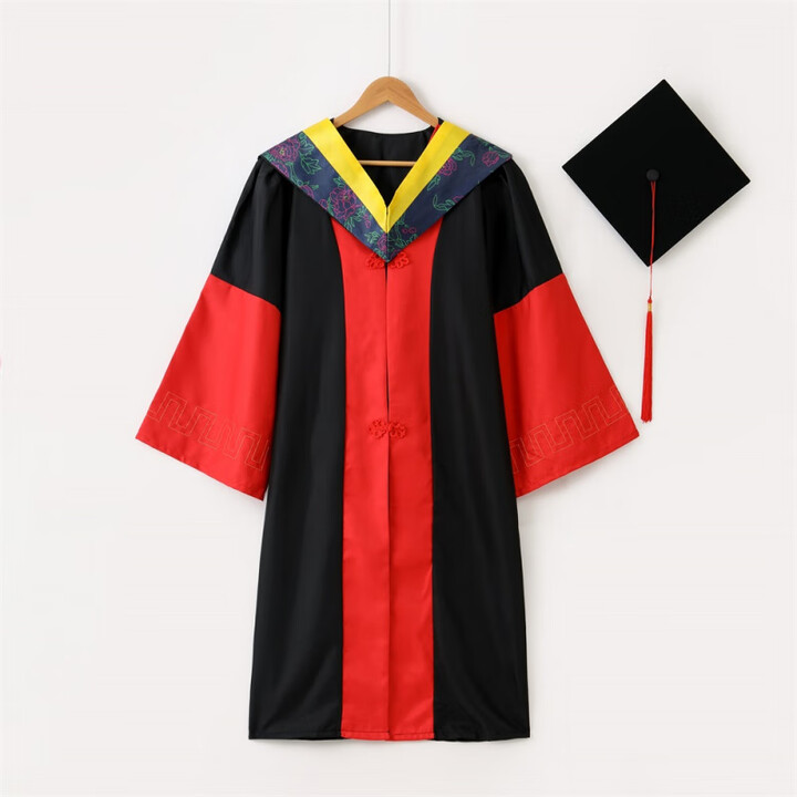 米诗德(MISHIDE)博士学位服文科贡绒博士服理科大学博士生水洗绒博士袍医科毕业服 贡绒面料工科博士服 3XL 适合体重220斤至280斤 ...