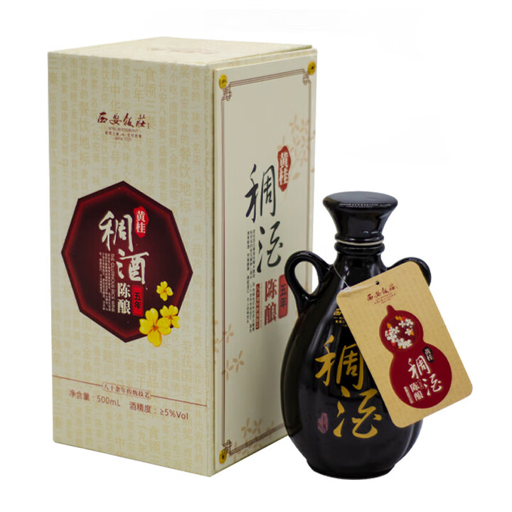 西安饭庄稠酒黄桂稠酒中华老字号皇瑰稠酒米酒陕西特产 五年陈酿500mL*1瓶【图片 价格 品牌 报价】-京东