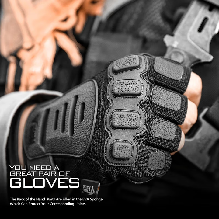 zune lotoo战术手套户外摩托车骑行全指半指男女透气保暖防护冬季手套男zag2 半指 S