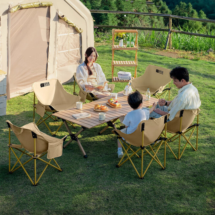 探险者（TAN XIAN ZHE）户外折叠椅露营椅子月亮椅便携折叠桌椅高靠背躺椅小凳子钓鱼椅 以下为组合套转专区