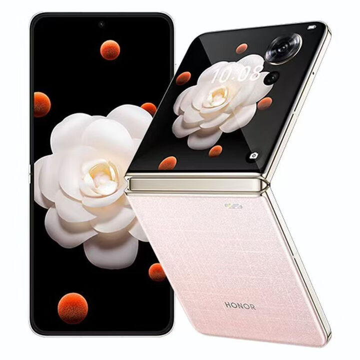 荣耀Magic V Flip新款小折叠屏 4.0英寸大外屏国行AI智能手机 香槟粉 12+512 单机+荣耀充电器+店保一年