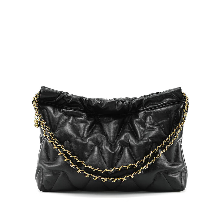 时尚真皮链条包大容量菱格包垃圾包单肩包女包