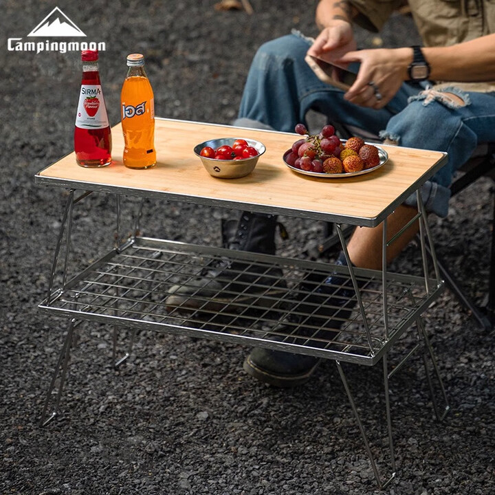 柯曼柯曼折叠桌网桌科曼户外露营桌野餐桌多层置物架可拼接T-2301