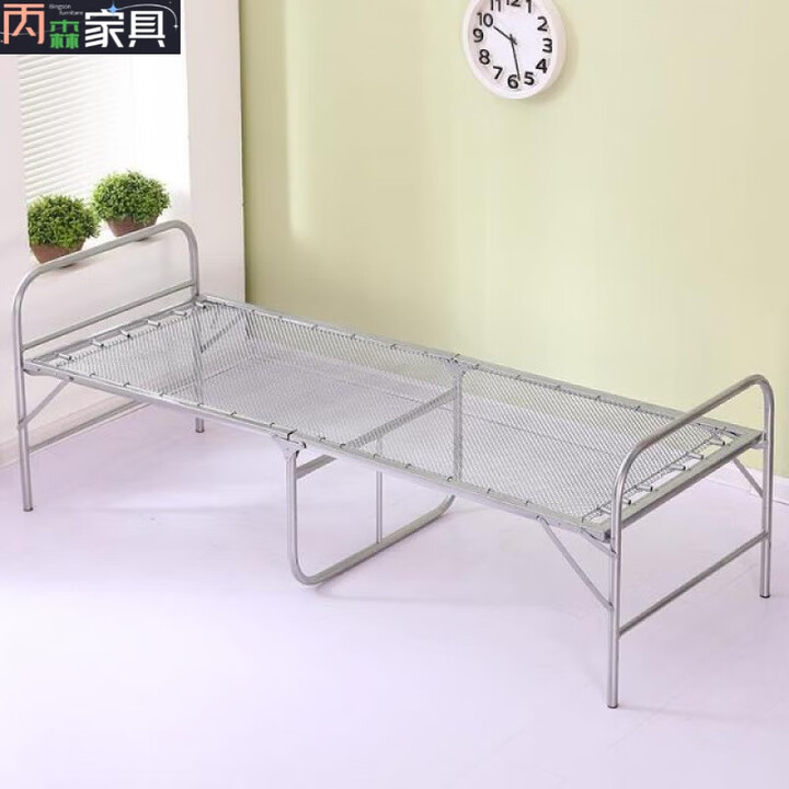 龙觇钢丝床折叠铁床折叠床加固双丝钢丝床弹簧床软床单人午休床 银色-升级加厚[193*80*45]【图片 价格 品牌 报价】-京东
