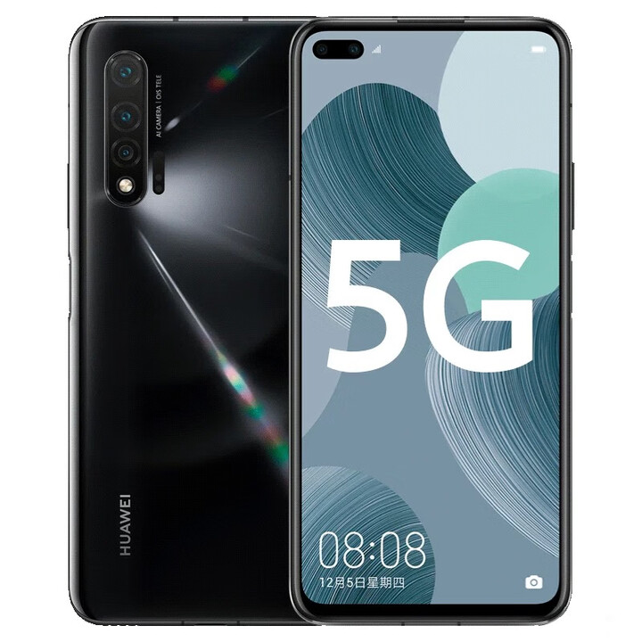 HUAWEI/华为 nova 6 5G麒麟990 NFC游戏学生老人备用通智能机 亮黑色 5G通_官方标配_8GB+256GB_中国大陆