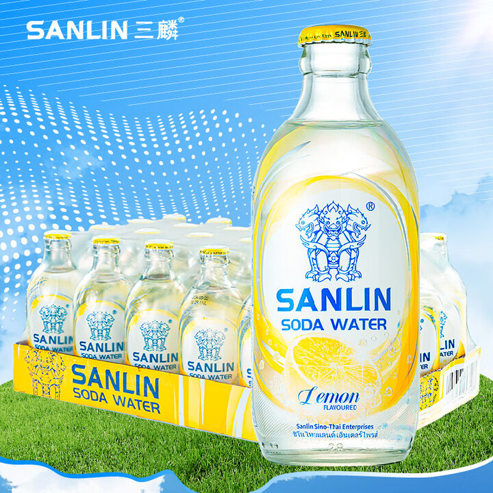 SANLIN三麟苏打水335ml24瓶无糖苏打汽水柠檬白桃海盐味气泡饮料整箱 柠檬味 335ml*24瓶【图片 价格 品牌 报价】-京东