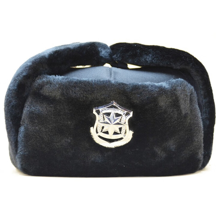 骆穂豆棉帽 保暖加厚男女冬季保暖护耳棉帽火车头红五角星 黑色保安棉帽L(58-60cm)头围