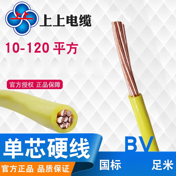 上上电线电缆国标BVBVR10 16 25 50 70 95平方铜芯家装单芯 硬BV16(卷)【图片 价格 品牌 报价】-京东