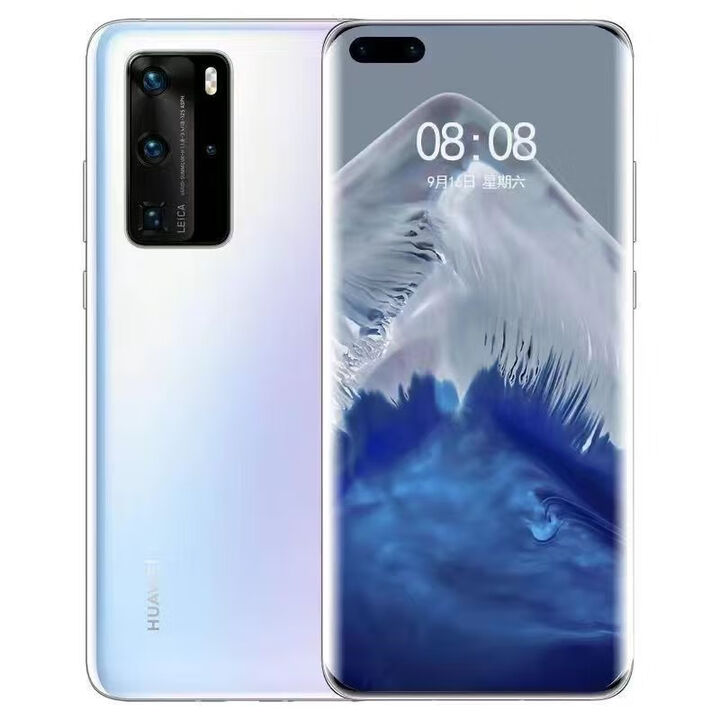 华为（HUAWEI）Huawei/华为 P40pro 5G通麒麟990处理器智能便宜游戏工作 零度白 8GB+256GB x 5G全网通 x 套餐六12