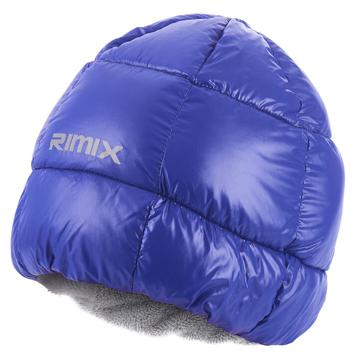 rimix羽绒帽户外登山滑雪男女冬季骑行超轻鸭绒帽加绒加厚保暖防风帽子 蓝色 均码