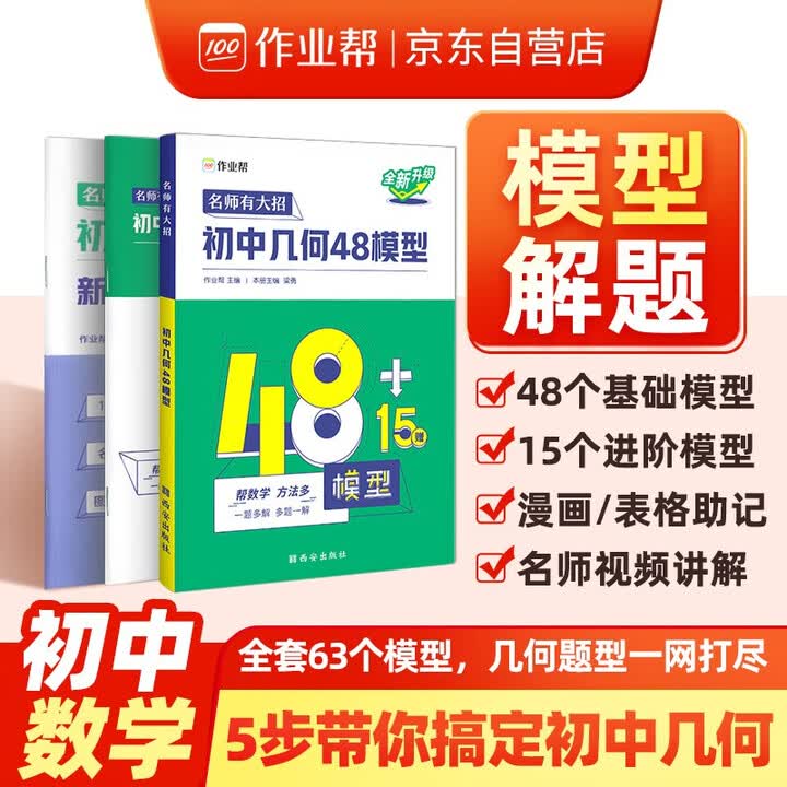 《作业帮初中几何48模型 名师有大招模型解题中考数学专项训练几何图形压轴题重难点题型必刷题初中七八九年级适用全国通用》【摘要 书评 试读】- 京东图书