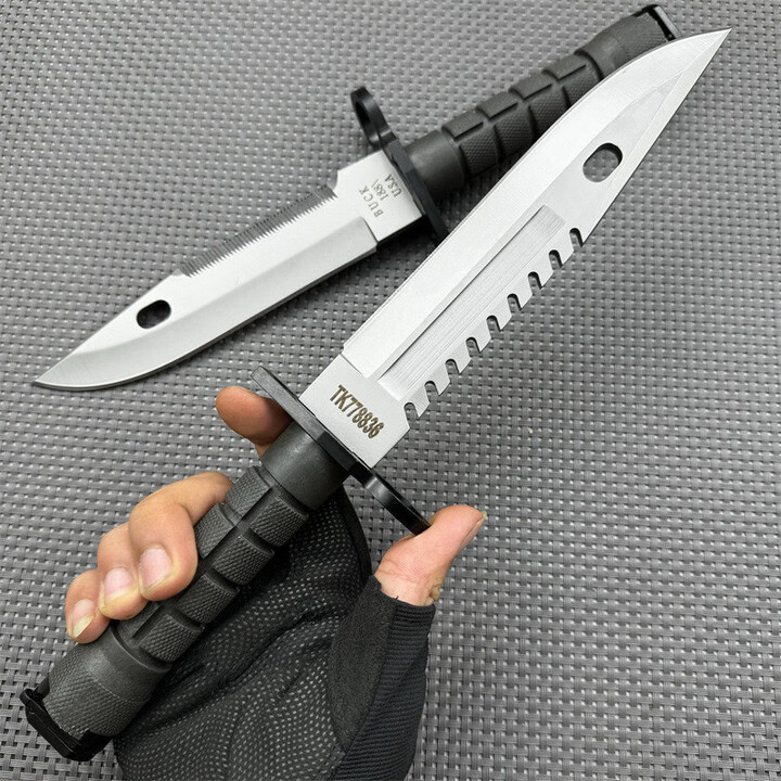 意大利狐狸FOX户外战术直刀高硬度1095高碳钢刀野外便携求生刀具 巴克M9战术直刀【龙齿】