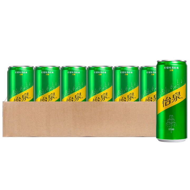 怡泉苏打水0糖0脂气泡水330ML罐装原味干姜含气碳酸饮料 柠檬味330ml*24罐[整箱]【图片 价格 品牌 报价】-京东