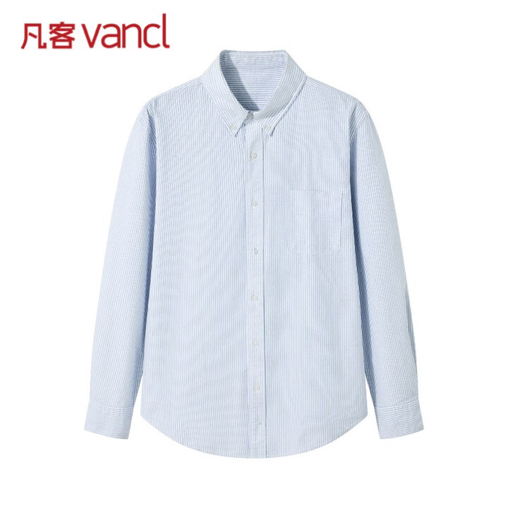 【凡客AG-240602】凡客(vancl)【雷总同款】牛津纺纯棉领尖扣男内搭商务长袖衬衫 蓝白条纹 XL【行情 报价 价格 评测】-京东