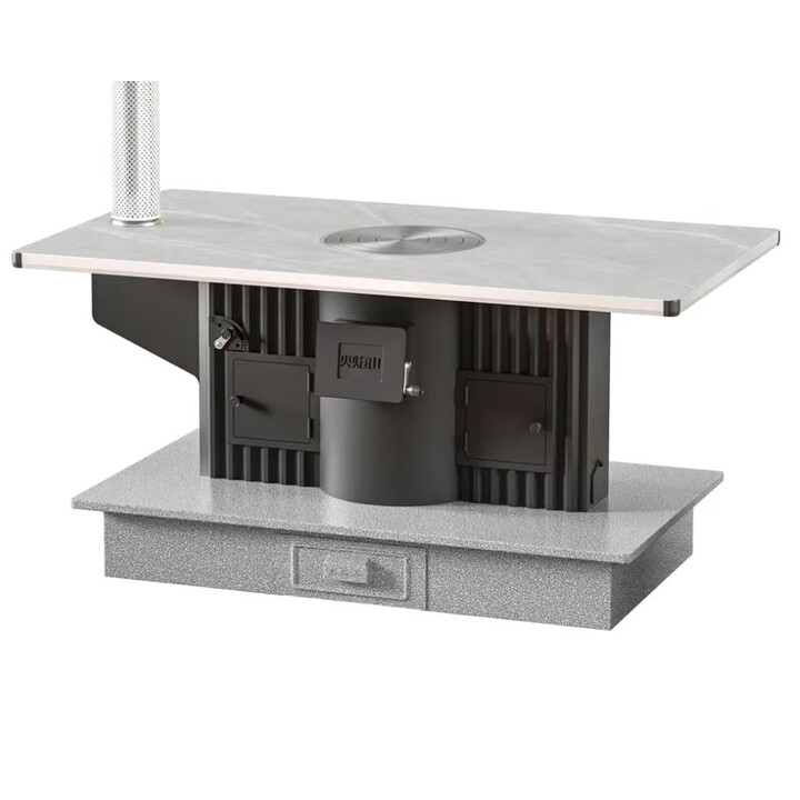 火焰山贵州遵义茶几取暖柴煤两用汽化炉加厚柴火室内农村家用 140X80岩板茶几柴煤两用