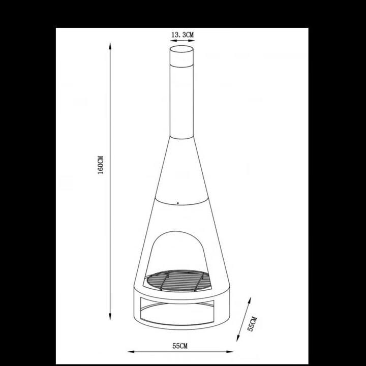 NAOISKEY 脑斯基户外取暖炉民宿篝火庭院火炉家用壁炉烧烤炉木柴烤火露营烟囱围炉 烟囱炉