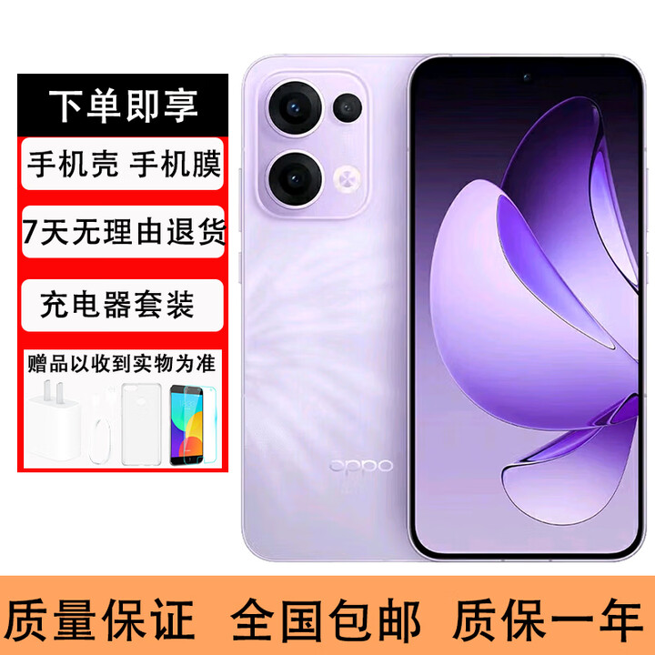OPPOReno13 IP69满级防水  超美小直屏AI高清展机实况照片 蝴蝶紫 16GB+256GB 单机+第三方品牌充电器+店保1年