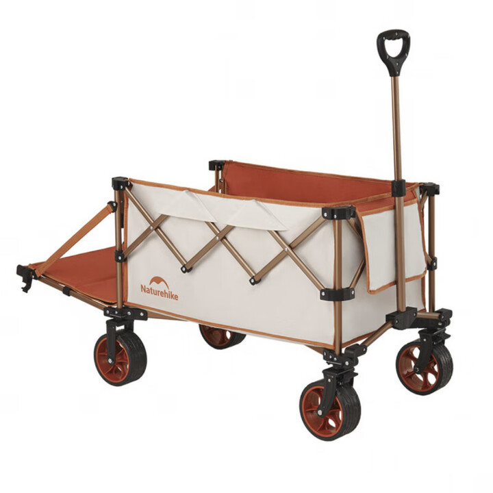 挪客线上超市户外折叠铝合金小推车快递买菜家用露营拖车 白色 150L 当天采购 现货速发